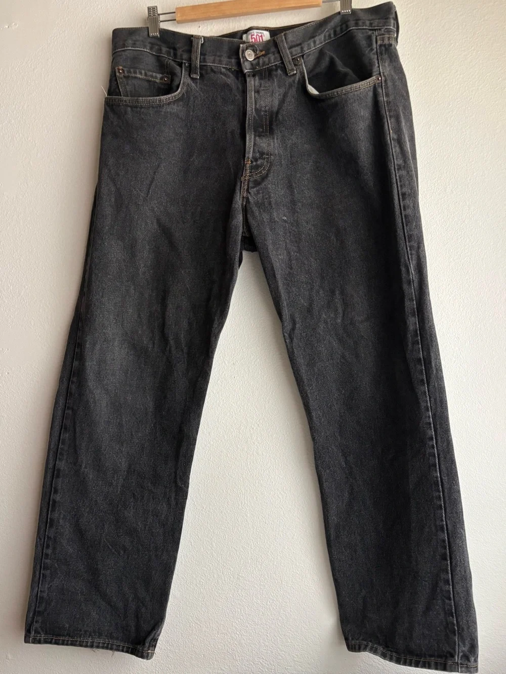 Levi’s 501 Original Straight Leg Button Fly Black Distressed Vintage 90s USA